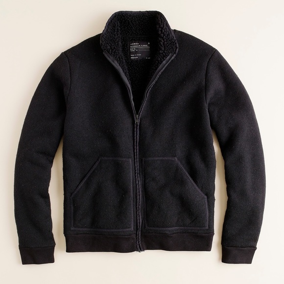 J. Crew Other - J. Crew - Men’s Black Sherpa-Lined Fleece Jacket